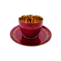 Royal Vermont Red and Gold Cup and Saucer Duo