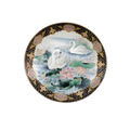 Japanese Imari Ware Porcelain Plate - Swans on a Pond with Gold Trim