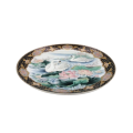 Japanese Imari Ware Porcelain Plate - Swans on a Pond with Gold Trim
