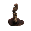 Stunning Bronze look Kingfisher Statue on Wooden Base