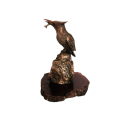 Stunning Bronze look Kingfisher Statue on Wooden Base