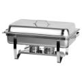 PREMIUM QUALITY DOUBLE CHAFING DISH - HIGH POLISH STAINLESS STEEL -FOOD PAN, WATER BASIN AND TOP LID