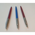 A Trio of Parker Ball Point Pens  All in Good Working Condition