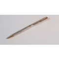 Vintage Ronson Slim Twist Ball Point Pen  Two Toned Metal With Silver & Gold Tones (A Real Beauty)