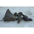 REDUCED! Beautiful Vintage Cast Iron Hanging Bell  With Well Detailed Bird