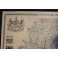 Vintage Map of County of Hampshire England, by Wrightsons Foil Graphics