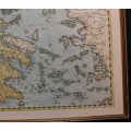 Graeciae Universae Secundum Framed Vintage Map of Greece by Ortelius Reproduction Print