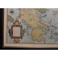 Graeciae Universae Secundum Framed Vintage Map of Greece by Ortelius Reproduction Print