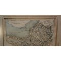 Framed Antique Map of Somersetshire by J Archer 1850