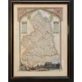 Framed Antique Map of Northumberland By Thomas Moule 1836