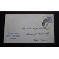 South Africa Blue 3 Pence Stamp on Envelope 1938