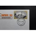 Envelope Inaugural Flight Caprivi 101 Katima Mulilo to Windhoek 1978 SWA 4c Stamp FDC