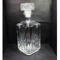 Classic Square Crystal Decanter Diamond Pattern with Nylon Stopper