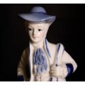 Classic Style Porcelain Man with Lyre Figurine.