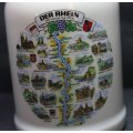 Germany 500ml Beer Mug `Rhein River von Mainz bis Koln` River Rhine