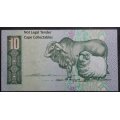South Africa 10 Rand Bank Note 1990 AU