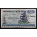 Zimbabwe 20 Dollar Bank Note 1983 F