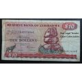 Zimbabwe 10 Dollar Bank Note 1983