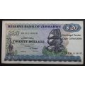 Zimbabwe 20 Dollar Bank Note 1983 VF Circulated