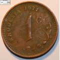 Rhodesia 1977 1 Cent Coin Circulated