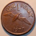 Guernsey 1977 1 Penny Coin EF40.