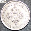 Mauritius 1975 Quarter Rupee Coin EF40.