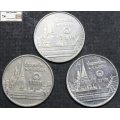 Thailand 3 x 1 Satang Coins (Three Coins) Circulated