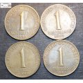 Austria 1963, 1968x3 1 Schilling (Four Coins) Circulated