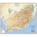 South Africa Political & Physical Wall Map  Printed.