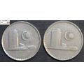 Malaysia 1988 20 Sen Coin (Two Coins) Circulated