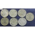 Spain 1 Peseta 1966  x 7 (Seven Coins) Ciculated