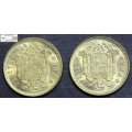 Spain 1 Peseta 1975 x 2 (Two Coins) Circulated.