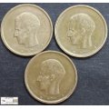 Belgium 20 Franc 1982 x 3 Coins (Three) VF30 Circulated