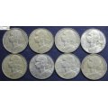 France 10 Centimes 1967x2/1969/1972/1974/1977/1978x2 Coins (Eight) VF30 Circulated