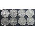 Singapore 20 Cent 1986/1989/2x1990/3x1991/1996 (Eight Coins) Circulated