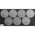 Singapore 10 Cent 1985/3x1986/3x1987  (Seven Coins) Circulated
