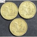 Australia 2 Dollar 3x1998 Coins (Three Coins) Circulated