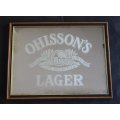 Vintage Ohlsson`s Lager Bar Mirror.