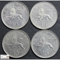 United Kingdom 10 Pence 1992 x 4 (Four Coins) Circulated