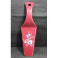 Burgundy Ceramic Cake Lifter with Attractive Floral design