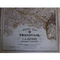 Jeppes Map Of The Transvaal 1899, Reproduction Print Wall Map Central Tvl