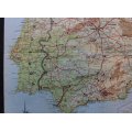 Vintage Map of the Iberian Peninsula Map of Spain and Portugal 1971, Folded, Medium sized.