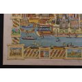 Colour Pictorial Map of Liverpool on Board