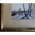 Lakeside Winter Scene Painting by Maurice Carville, Original
