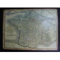 Antique Style Map of France Printed on Metal.