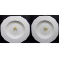 Two x Vintage W H Grindley and Co Ivory Soup Bowls