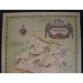 Cape Wine Lands Wine Farm Map - Robertson By Janice Ashby 1973 Blockmounted