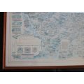 England Lakes and Fells Map by Geoffrey Coning Framed.