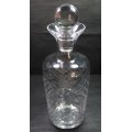 Tall Elegant Glass Decanter with Collar and Ball Shaped Stopper
