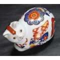 Colourfully Decorated Porcelain Ornamental Cat from Japan